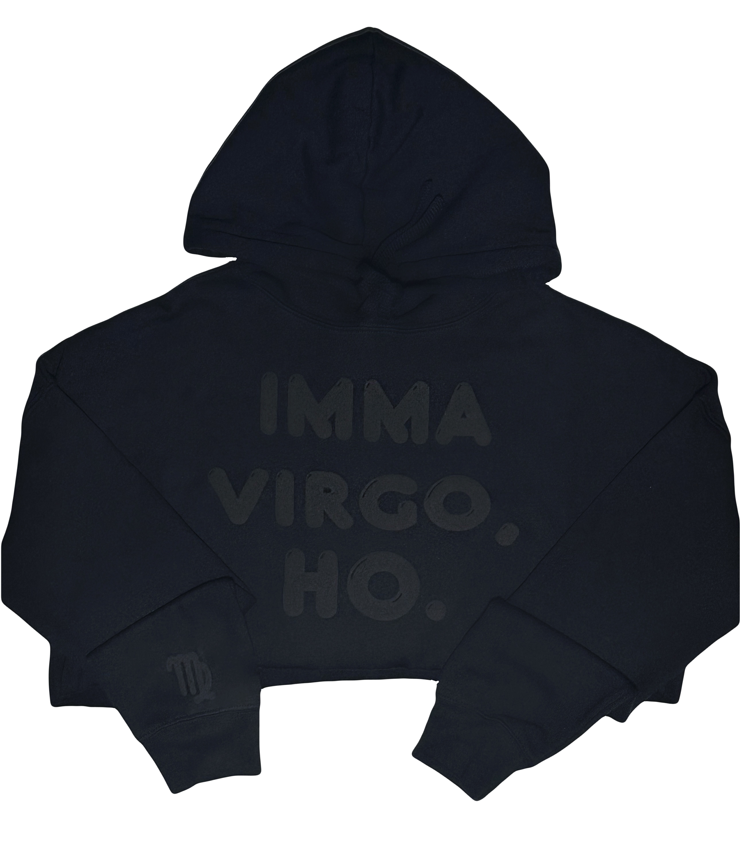 NEW! BLACK ON BLACK PUFF VIRGO HOODIES AND TEES