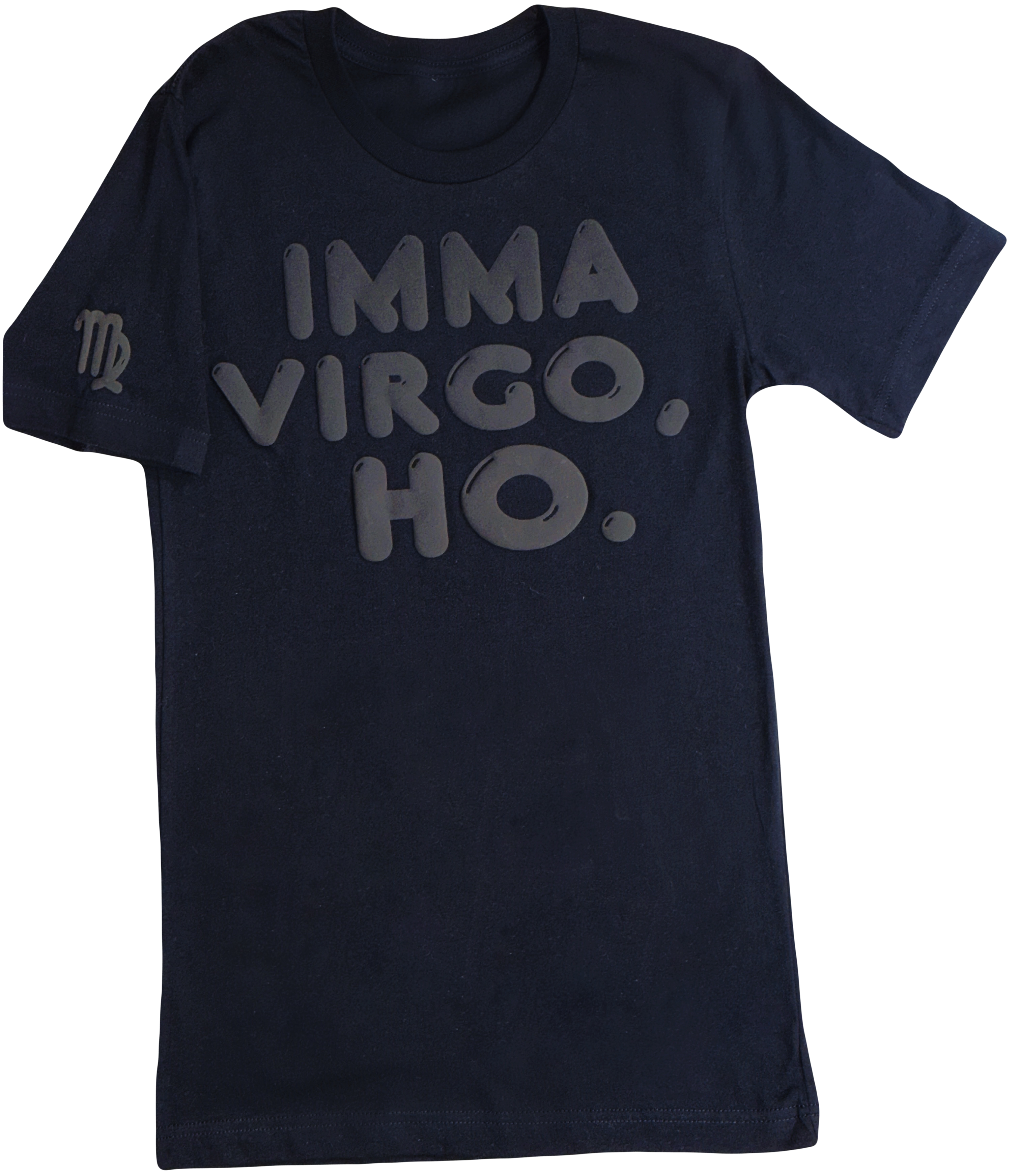 NEW! BLACK ON BLACK PUFF VIRGO HOODIES AND TEES